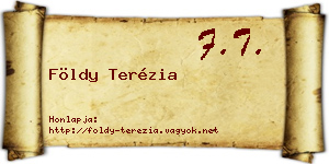 Földy Terézia névjegykártya